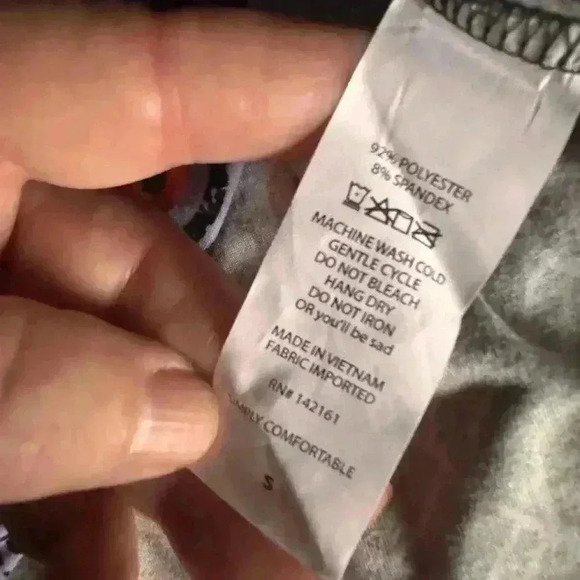 Lularoe small Gigi top . Light blue, orange, black. Legging material. Eyeballs! - Picture 8 of 8